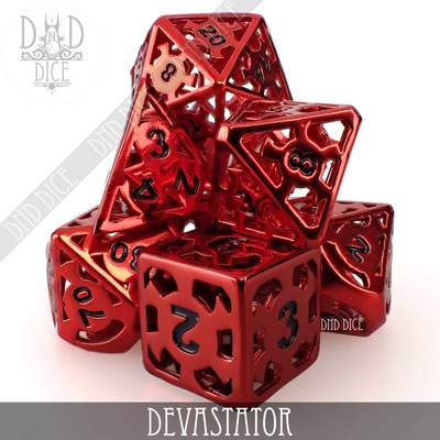 Devastator - Hollow Metal Dice set - 7 stuks
