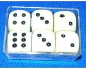 Dobbelstenen 16mm 6 st in doosje