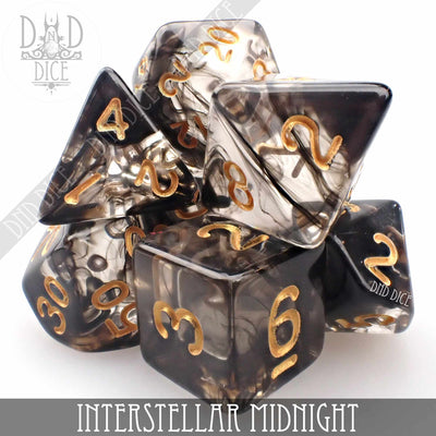 Interstellar Midnight - Polyhedral Dice set - 7 stuks