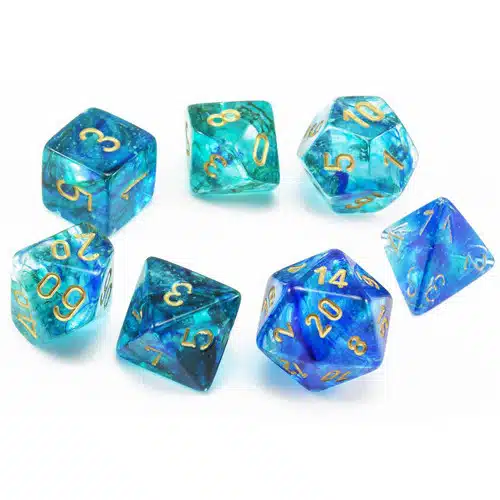 Nebula Luminary Oceanic/gold Polydice - 7 stuks
