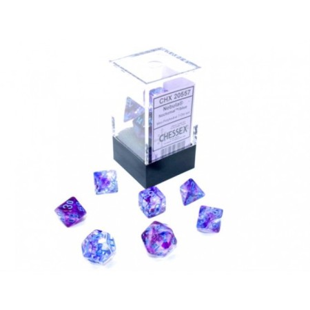 Nebula Nocturnal/blue - Mini Polyhedral Dice set - 7 stuks