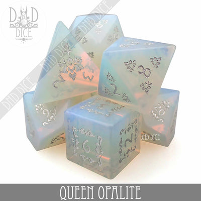 Queen Opalite - Gemstone Dice set - 7 stuks