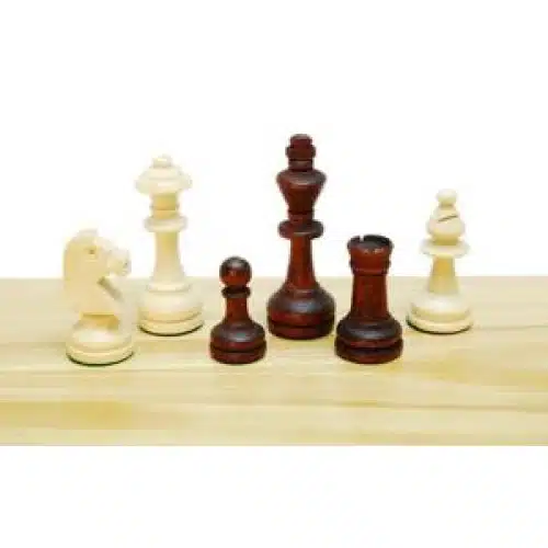 Schaakstukken Staunton3 blank/bruin beuk - vilt - verzwaard - 76mm met kist
