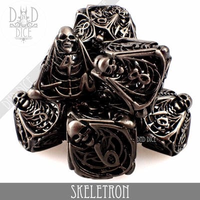 Skeletron Hollow - Hollow Metal Dice set - 7 stuks