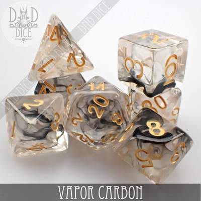 Vapor Carbon - Polyhedral Dice set - 7 stuks