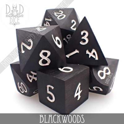 Blackwoods - Ebony Dice set - 7 stuks