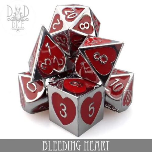 Bleeding Heart - Metal Dice set - 7 stuks