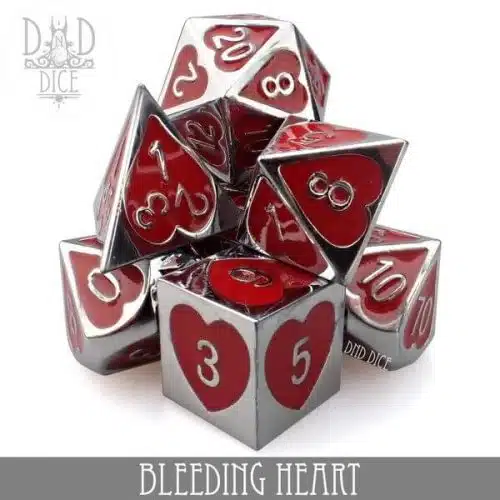 Bleeding Heart - Metal Dice set - 7 stuks
