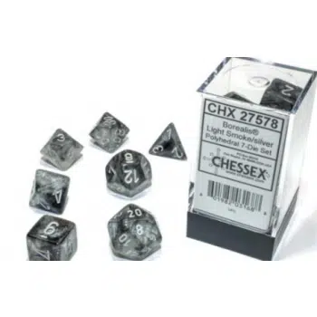 Borealis Luminary Light Smoke/silver Polydice - 7 stuks
