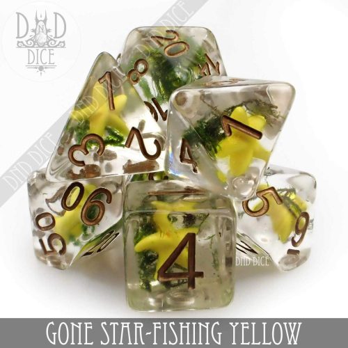 Gone Star-fishing Yellow - Dice set - 7 stuks