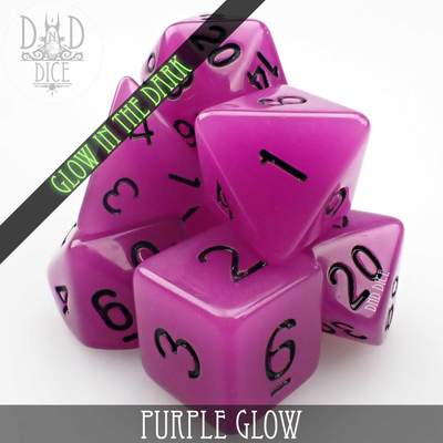 Purple Glow - Dice set - 7 stuks