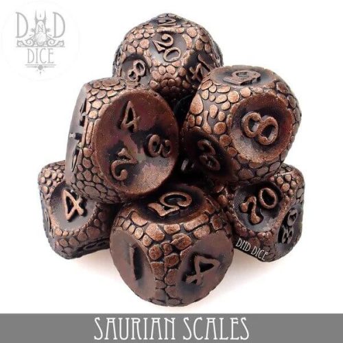 Saurian Scales - Metal Dice set - 7 stuks