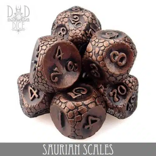 Saurian Scales - Metal Dice set - 7 stuks
