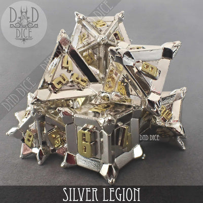 Silver Legion - Metal Dice set - 7 stuks