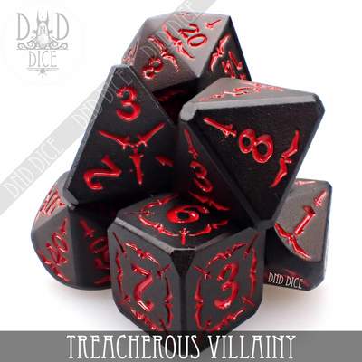 Treacherous Villainy - Metal Dice set - 7 stuks