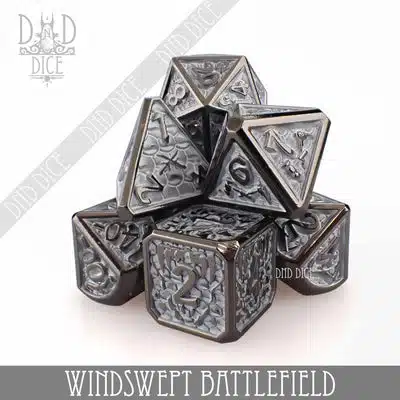 Windswept Battlefield - Metal Dice set - 7 stuks