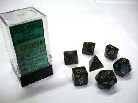 Earth Speckled Polydice (7 stuks)