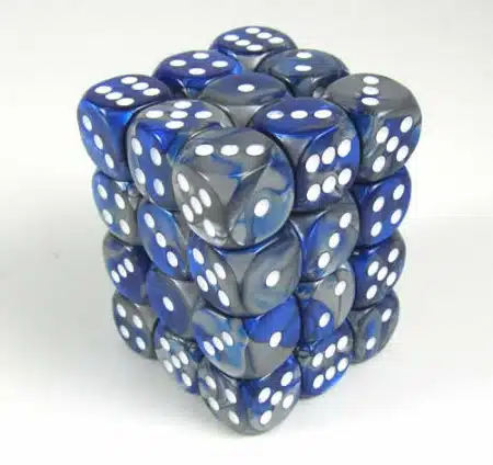 Gemini Blue-Steel/White D6 12mm (36 stuks)