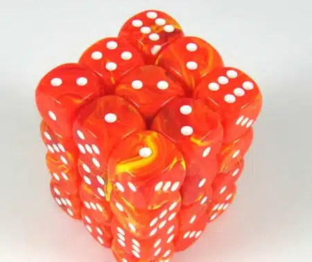 Ghostly glow Orange/Yellow D6 12mm (36 stuks)