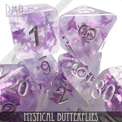 Mystical Butterflies - Polyhedral Dice set - 7 stuks