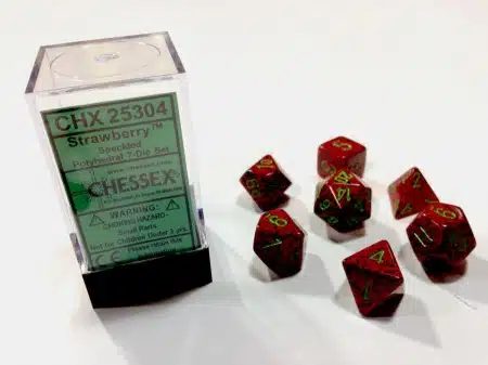Strawberry Speckled Polydice (7 stuks)