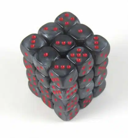 Velvet Black w/Red D6 12mm (36 stuks)