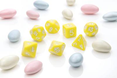 Yellow Pastel Pop - Polydice set - 7 stuks