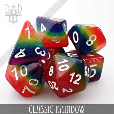 Classic Rainbow - Polyhedral Dice set - 7 stuks