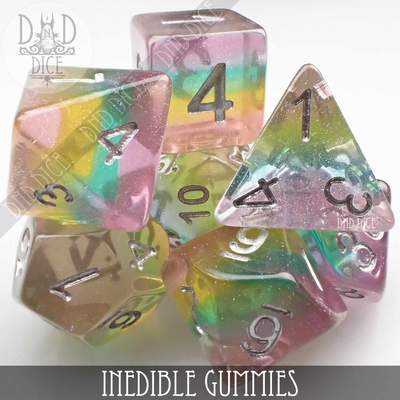 Inedible Gummies - Polyhedral Dice set - 7 stuks