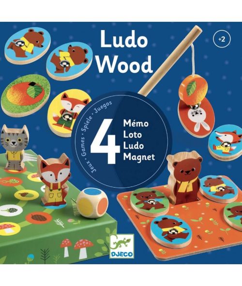 Ludo Wood - 4 in 1 Spellen