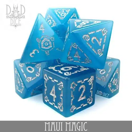 Maui Magic - Cat's Eye Gemstone Dice set - 7 stuks