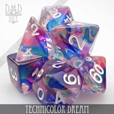 Technicolor Dream - Polyhedral Dice set - 7 stuks