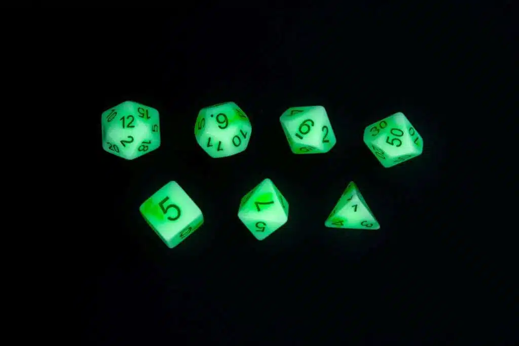 Venom Stones - Glow Dice - 7 stuks