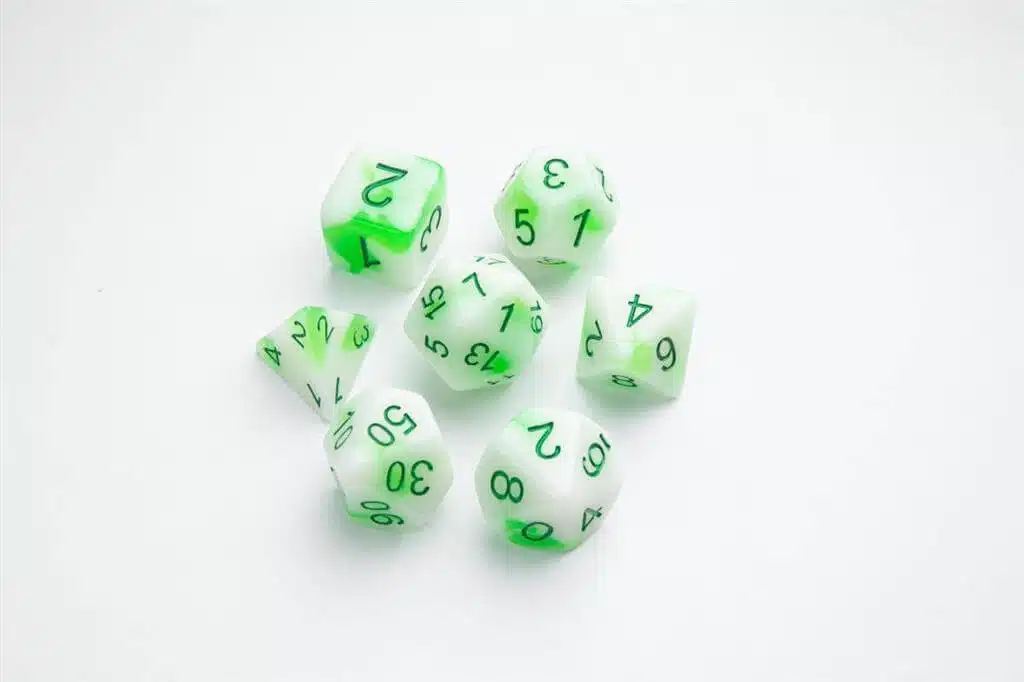 Venom Stones - Glow Dice - 7 stuks