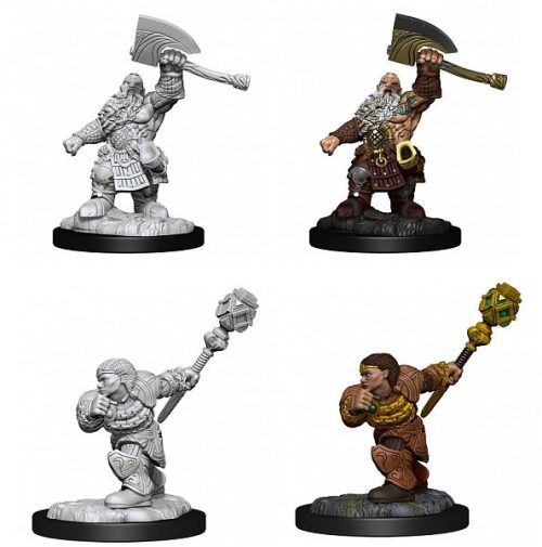 Dwarf Fighter & Cleric - MTG Unpainted Miniatures