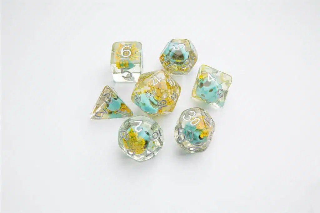 Green Skull - Embraced Dice - 7 stuks