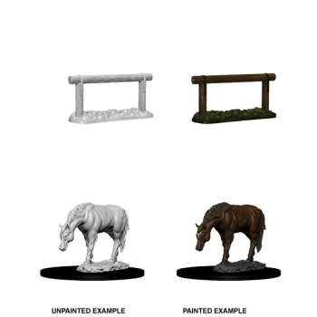 Horse & Hitch - D&D Unpainted Miniatures