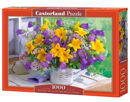 Bouquet of Lilies and Bellflowers - 1000 stukken puzzel