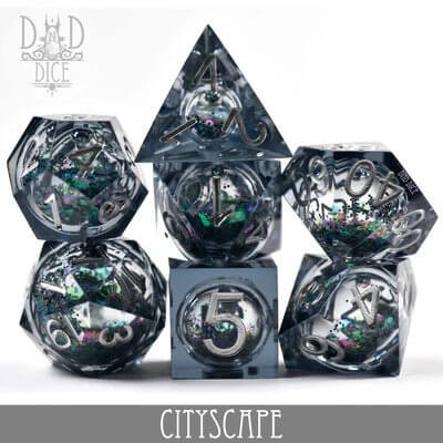 Cityscape - Liquid Core Dice set - 7 stuks