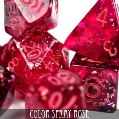 Color Spray: Rose - Dice set - 7 stuks