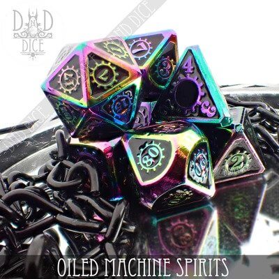 Oiled Machine Spirits - Metal Dice set - 7 stuks