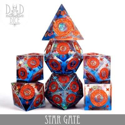 Star Gate - Handmade Dice set - 7 stuks