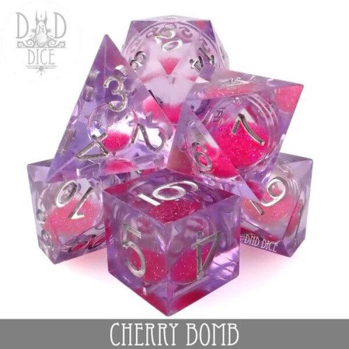 Cherry Bomb - Liquid Core Dice set - 7 stuks