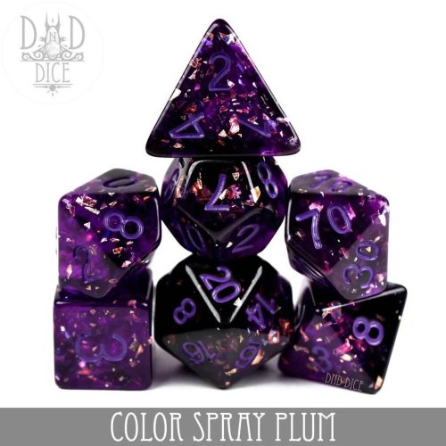 Color Spray: Plum - Dice set - 7 stuks