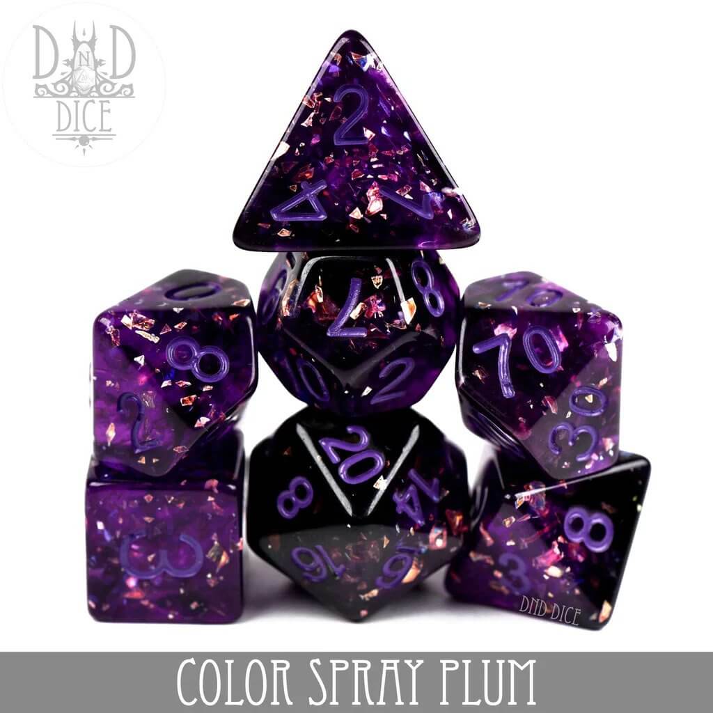 Color Spray: Plum - Dice set - 7 stuks