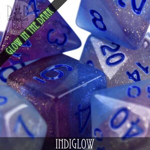 Indiglow - Glow in the Dark Dice set - 7 stuks
