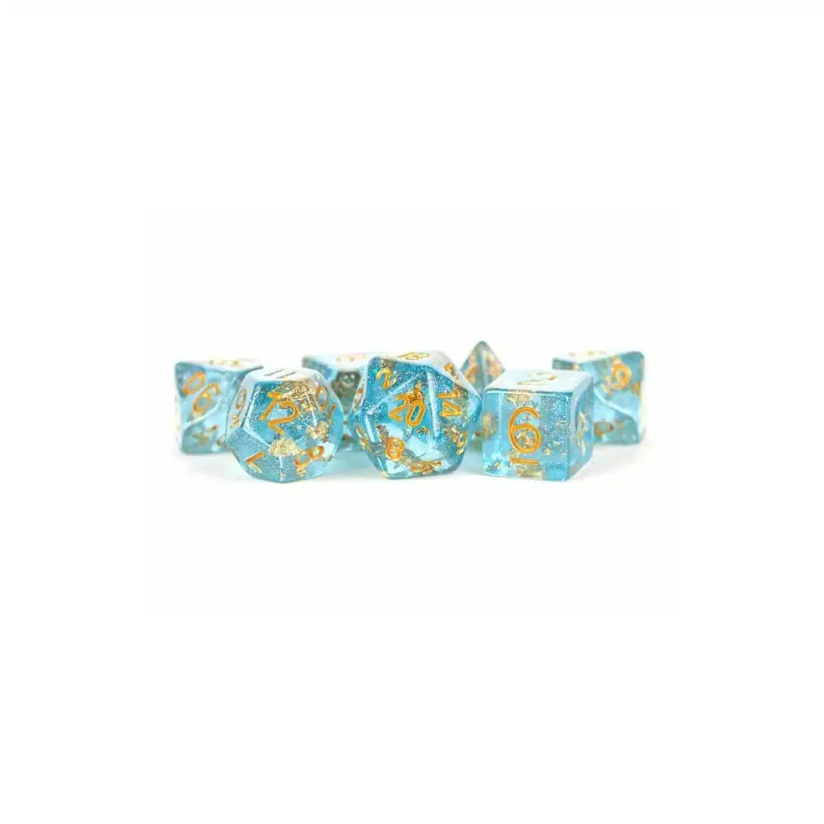 Blue Foil - Dice set - 7 stuks