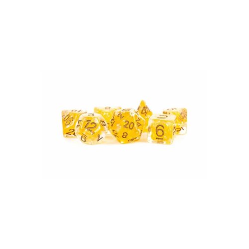 Citrine Pearls - Dice set - 7 stuks