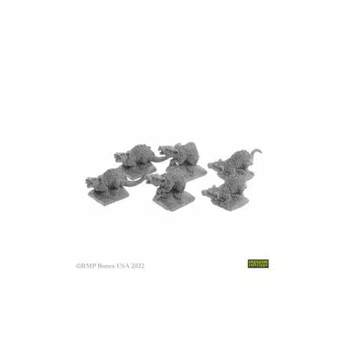 Giant Tomb Rats (6) - Unpainted Miniatures