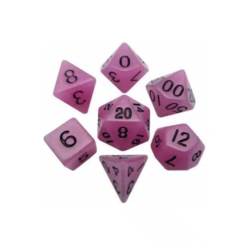 Glow Purple - Glow in the Dark Dice set - 7 stuks